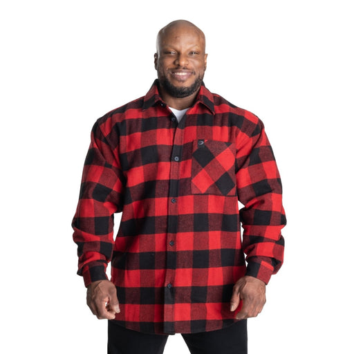 GASP Heavy Flannel Shirt - Red/Black - Small - Crewneck at MySupplementShop by Gasp