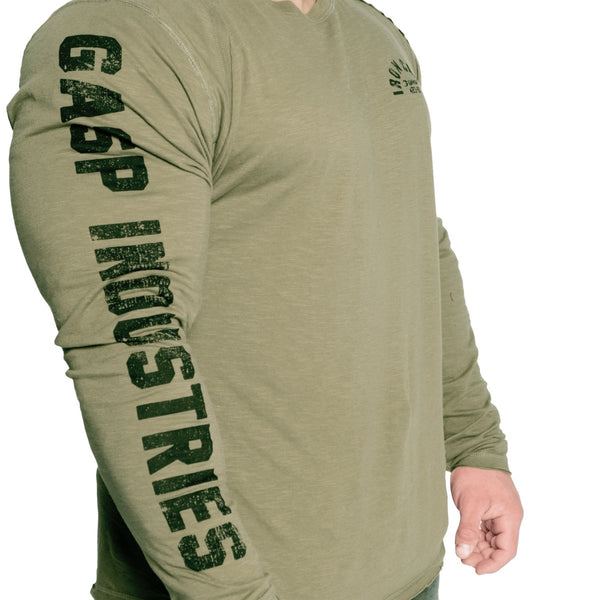 GASP Throwback LS Tee - Wash Green - Medium - Throwback LS Tee at MySupplementShop by Gasp