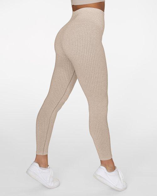 Gavelo Seamless Ribbed Leggings - Sand - Leggings at MySupplementShop by Gavelo