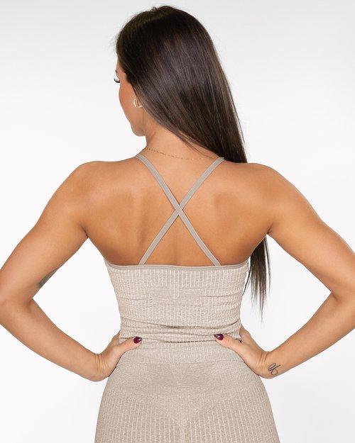 Gavelo Seamless Ribbed Tank - Sand - Small - Tank at MySupplementShop by Gavelo