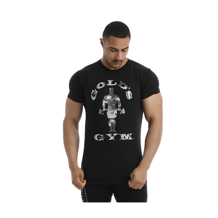 Gold's Gym Printed Camo Logo Tee - Black