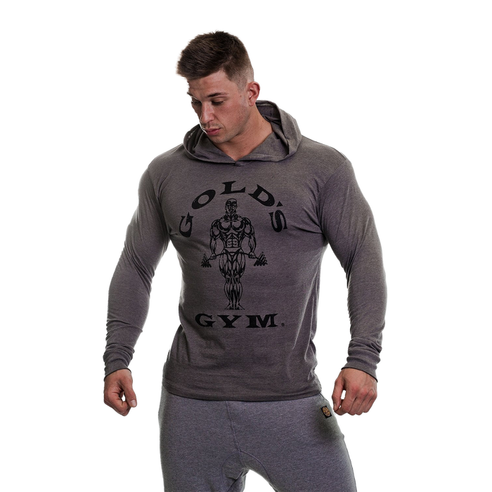 Gold's Gym Long Sleeve Hooded Top Grey Marl