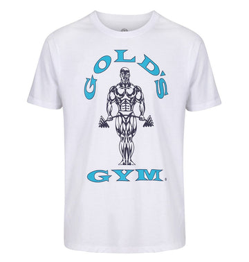 Golds Gym Muscle Joe T-Shirt - White/Blue - Small - T-shirt at MySupplementShop by Gold's Gym