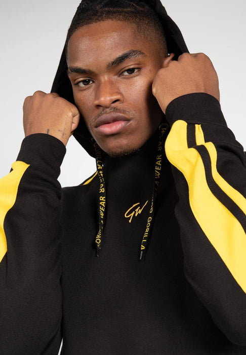 Gorilla Wear Banks Oversized Hoodie - Black/Yellow - Large - Hoodie at MySupplementShop by Gorilla Wear