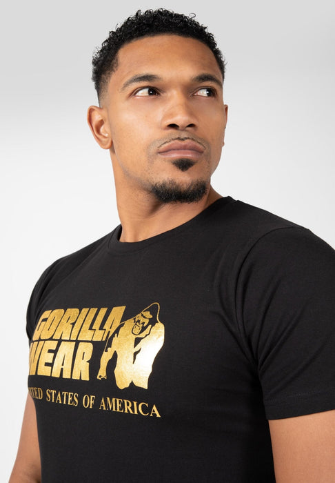 Gorilla Wear Classic T-Shirt Black/Gold - Small - T-Shirt at MySupplementShop by Gorilla Wear