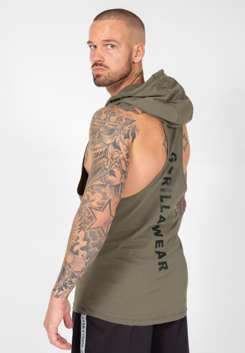 Gorilla Wear Lawrence Hooded Tank Top - Army Green - Tank Top at MySupplementShop by Gorilla Wear