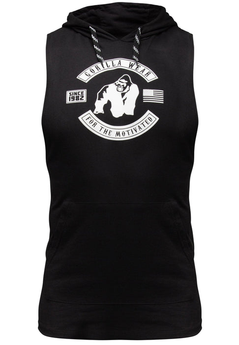 Gorilla Wear Lawrence Hooded Tank Top - Black - Tank Top at MySupplementShop by Gorilla Wear