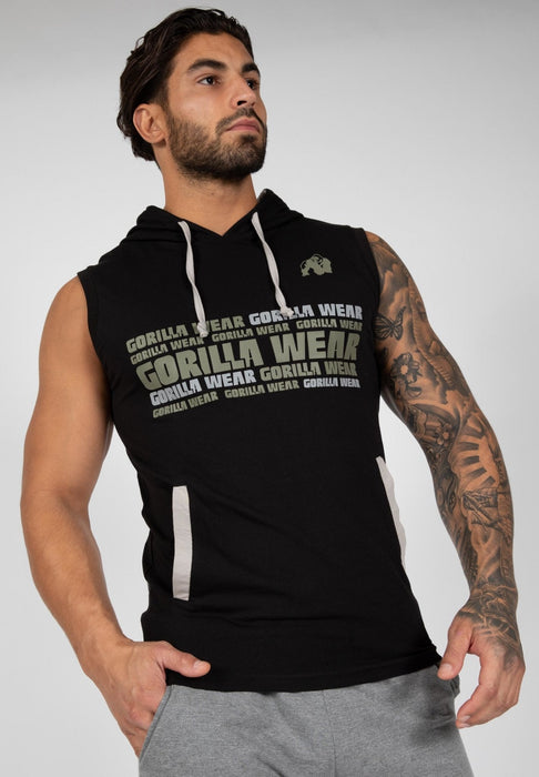 Gorilla Wear Melbourne S/L Hooded T-Shirt - Black - Medium - T-Shirt at MySupplementShop by Gorilla Wear