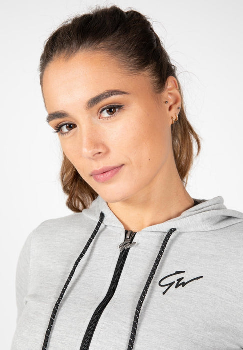 Gorilla Wear Pixley Zipped Hoodie - Grey - Large - Hoodie at MySupplementShop by Gorilla Wear