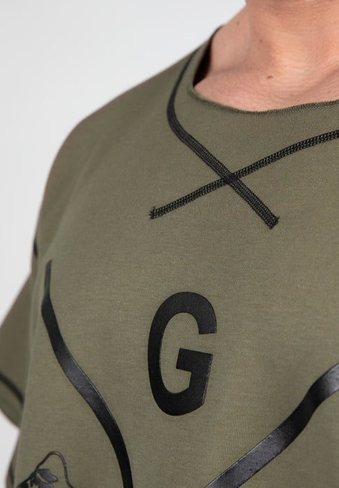 Gorilla Wear Sheldon Work Out Top - Army Green - Top at MySupplementShop by Gorilla Wear