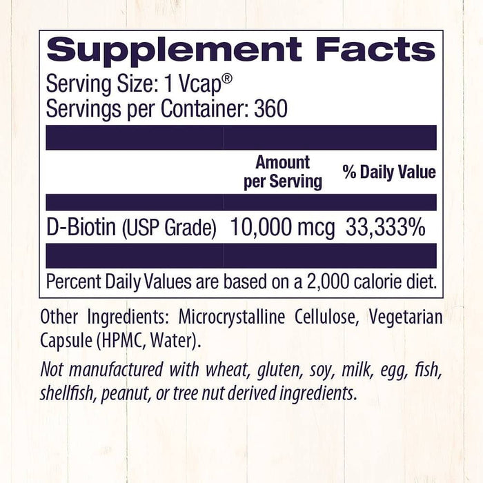 Healthy Origins Biotin 10,000mcg 360 Veggie Capsules - Energy & Vitality at MySupplementShop by Healthy Origins