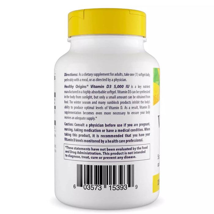 Healthy Origins Vitamin D3 5,000iu 120 Softgels