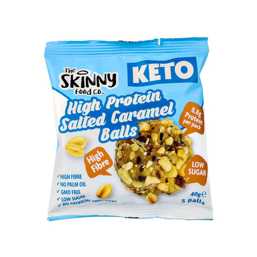 The Skinny Food Co High Protein Keto Balls 10x40g - Salted Caramel - Protein Snacks at MySupplementShop by The Skinny Food Co