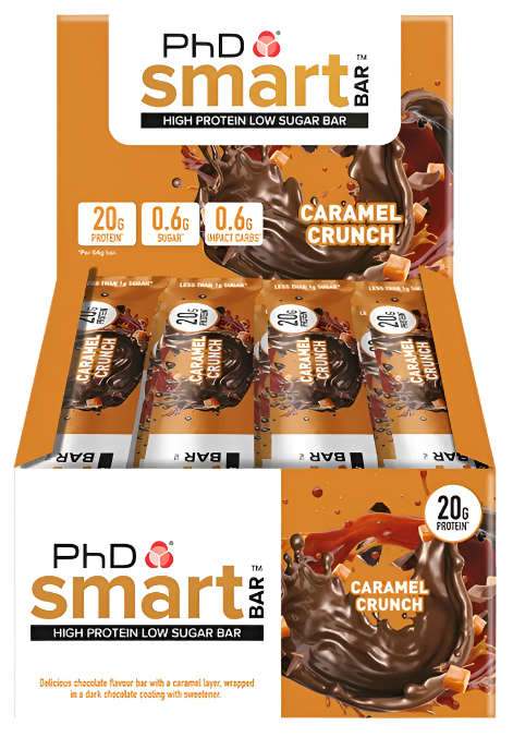 PhD Smart Bar, Caramel Crunch - 12 bars