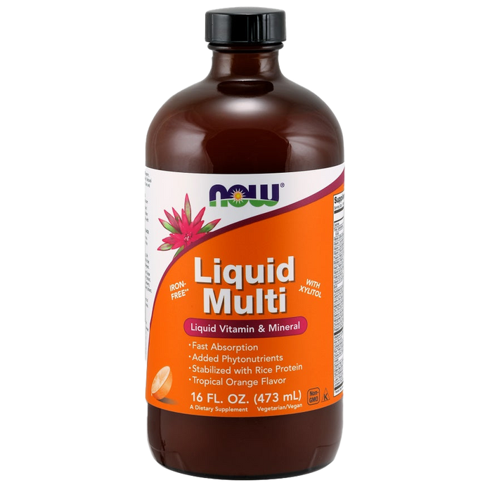 NOW Foods Liquid Multi, Tropical Orange (eisenfrei) – 473 ml.