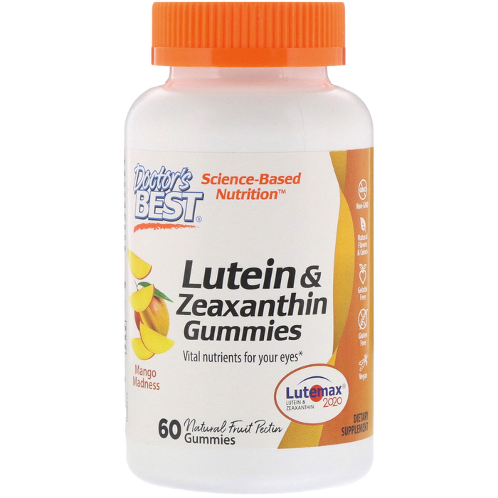 Doctor's Best Lutein &amp; Zeaxanthin, Mango Madness – 60 Gummibärchen