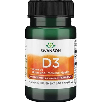 Swanson Vitamin D-3, 1000 IU - 60 caps