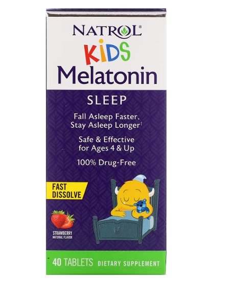 Natrol Kids Melatonin, Strawberry - 40 tabs - Sports Nutrition at MySupplementShop by Natrol