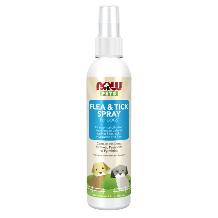 NOW Foods Haustiere, Floh- und Zeckenspray für Hunde – 237 ml.