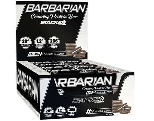 Stacker2 Europe Barbarian 15 x 55g - Cookies & Cream - Health Foods at MySupplementShop by Stacker2 Europe