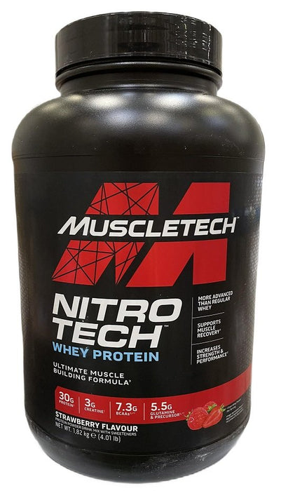 MuscleTech Nitro-Tech, Strawberry 1820g - Creatine Supplements at MySupplementShop by MuscleTech