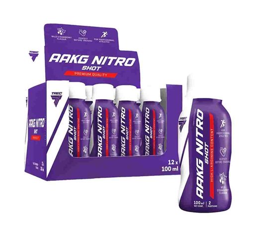 Trec Nutrition AAKG Nitro Shot, Wild Strawberry - 12 x 100ml - Sports Supplements at MySupplementShop by Trec Nutrition