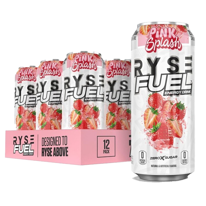 RYSE Fuel Energy Drink, Pink Splash 12 x 473 ml