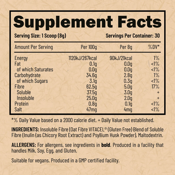 Efectiv Nutrition Fibre 240g Unflavoured