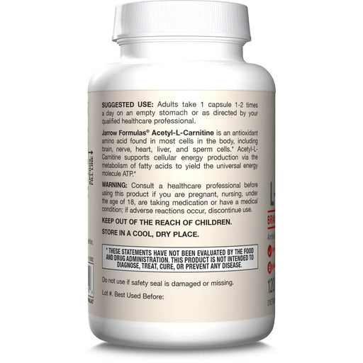 Jarrow Formulas Acetyl L-Carnitine 500mg 120 Veggie Capsules - Amino Acids and BCAAs at MySupplementShop by Jarrow Formulas