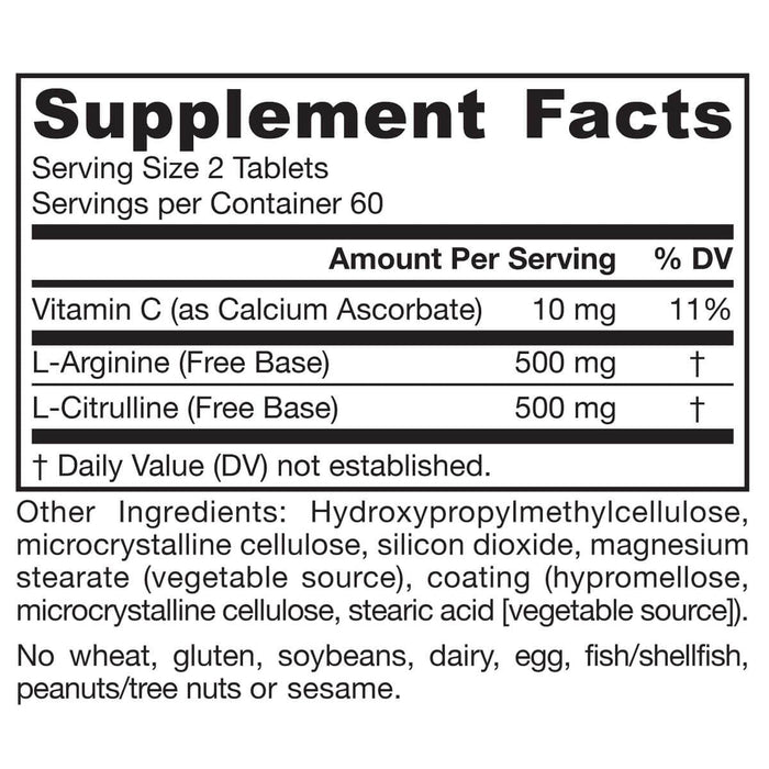 Jarrow Formulas Arginine-Citrulline Sustain 120 Tablets - Amino Acids and BCAAs at MySupplementShop by Jarrow Formulas