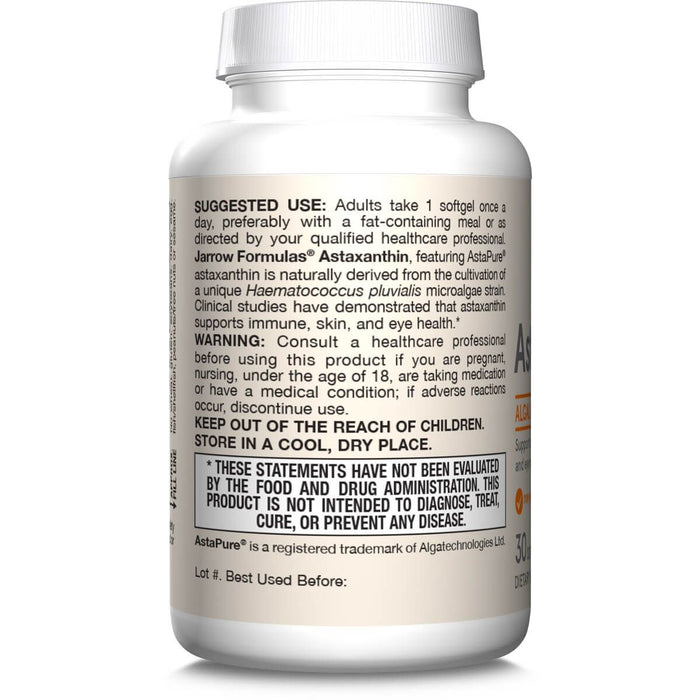 Jarrow Formulas Astaxanthin 12mg 30 Softgels - Health and Wellbeing at MySupplementShop by Jarrow Formulas