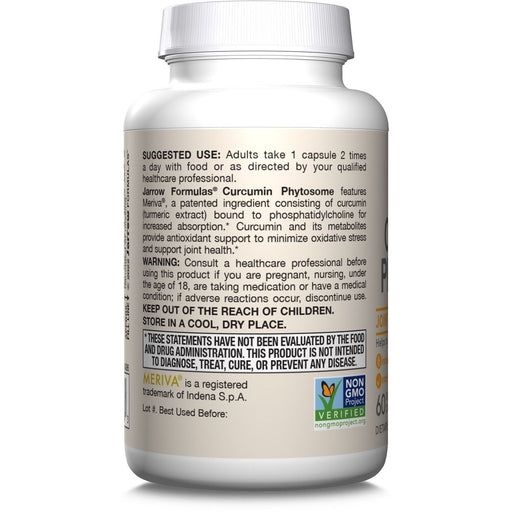 Jarrow Formulas Curcumin Phytosome 500mg 60 Veggie Capsules - Joint Support at MySupplementShop by Jarrow Formulas