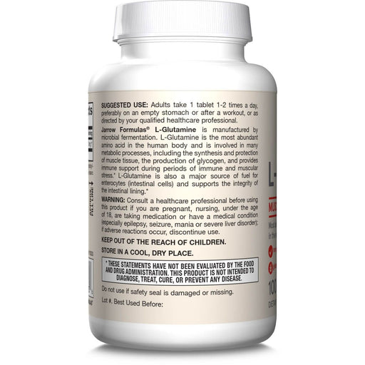 Jarrow Formulas L-Glutamine 1000mg 100 Tablets - Amino Acids and BCAAs at MySupplementShop by Jarrow Formulas