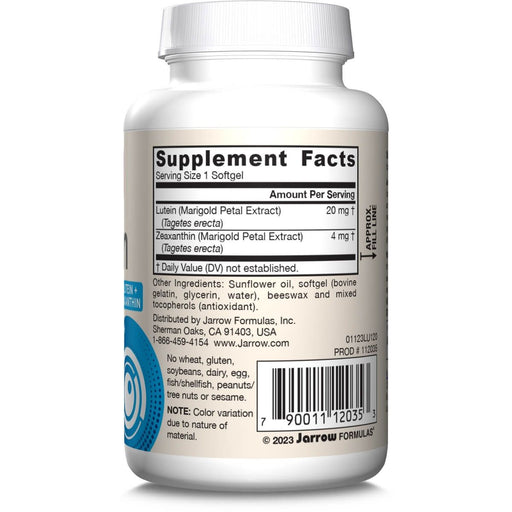 Jarrow Formulas Lutein 20mg & Zeaxanthin 4mg 120 Softgels - Health and Wellbeing at MySupplementShop by Jarrow Formulas