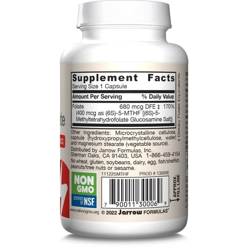 Jarrow Formulas Methyl Folate 400mcg 60 Veggie Capsules - Vitamins & Minerals at MySupplementShop by Jarrow Formulas