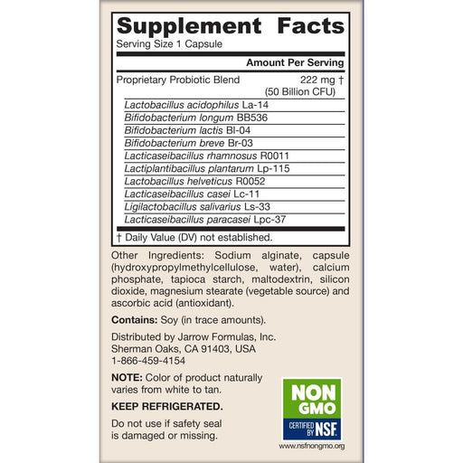 Jarrow Formulas Ultra Jarro-Dophilus 50 Billion CFU 60 Delayed Release Veggie Capsules - Health and Wellbeing at MySupplementShop by Jarrow Formulas