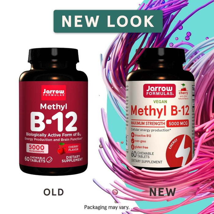 Jarrow Formulas Vitamin Methyl B-12 5,000mcg 60 Cherry Chewable Tablets - Vitamins & Minerals at MySupplementShop by Jarrow Formulas