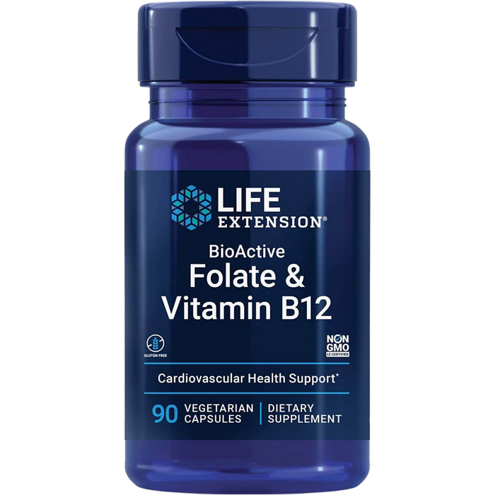 Life Extension BioActive Folate & Vitamin B12 90 Vegetarian Capsules