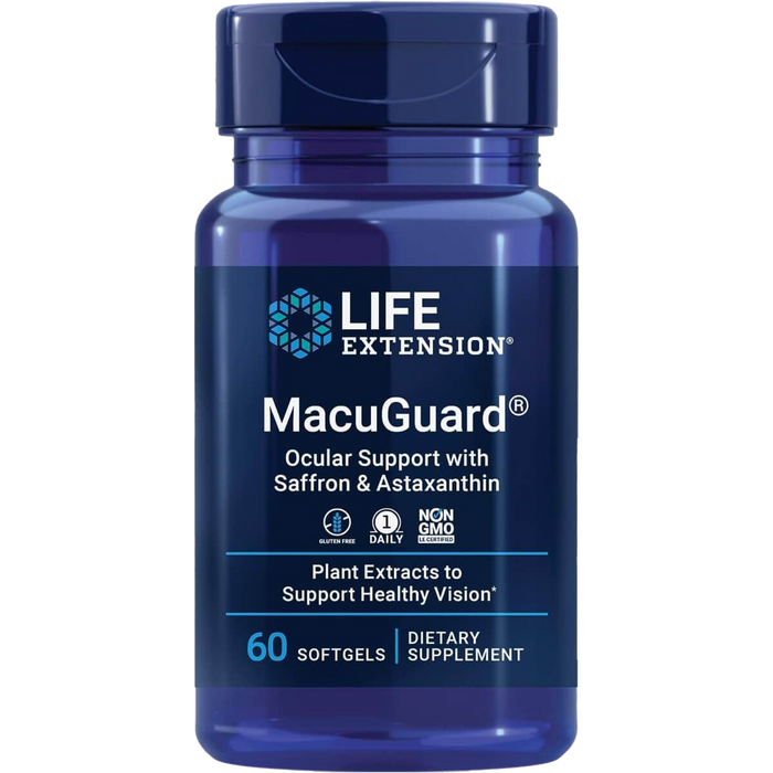 Life Extension MacuGuard Augenunterstützung mit Safran und Astaxanthin – 60 Kapseln