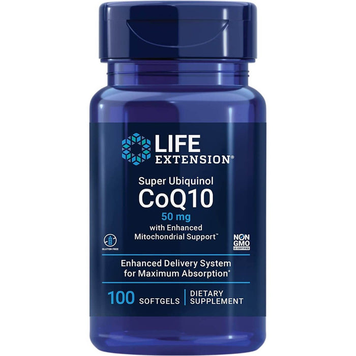 Life Extension Super Ubiquinol CoQ10 with Enhanced Mitochondrial Support 50 mg 100 Softgels - CoEnzyme Q1 at MySupplementShop by Life Extension
