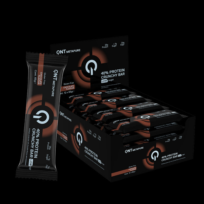 QNT Metapure Crunchy Protein Bar 12 x 65g - Chocolate Cookie - Sports Nutrition at MySupplementShop by QNT