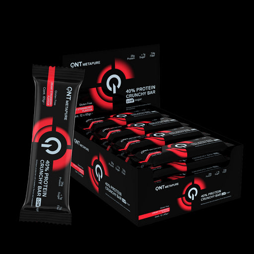 QNT Metapure Crunchy Protein Bar 12 x 65g - Strawberry - Sports Nutrition at MySupplementShop by QNT