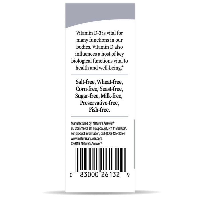 Nature's Answer Vitamin D3 4,000iu 15ml Drops - Immune Support at MySupplementShop by Natures Answer Inc