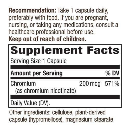 Nature's Way GTF Chromium 200mcg 100 Vegan Capsules - Energy & Vitality at MySupplementShop by Nature's Way