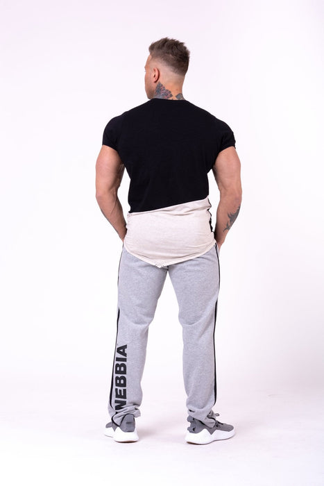 Nebbia Side Stripe Retro Joggers 154 - Grey - Joggers at MySupplementShop by Nebbia