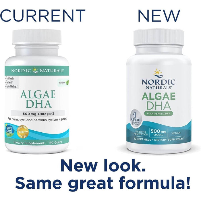 Nordic Naturals Algae DHA 500mg 60 Softgels - Health and Wellbeing at MySupplementShop by Nordic Naturals