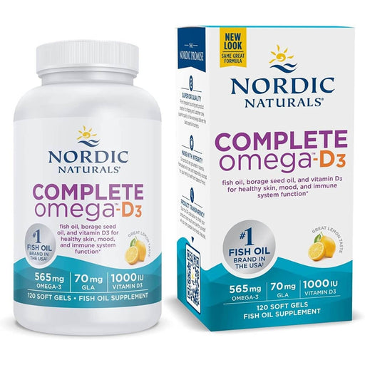 Nordic Naturals Complete Omega-D3 120 Softgels (Lemon) - Omegas, EFAs, CLA, Oils at MySupplementShop by Nordic Naturals