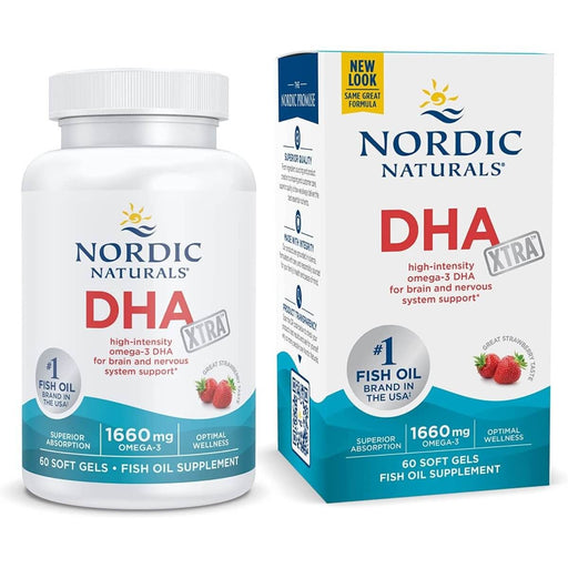 Nordic Naturals DHA Xtra 1660mg 60 Softgels (Strawberry) - Omegas, EFAs, CLA, Oils at MySupplementShop by Nordic Naturals