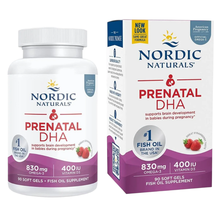 Nordic Naturals Prenatal DHA, 830 mg Erdbeere – 90 Kapseln