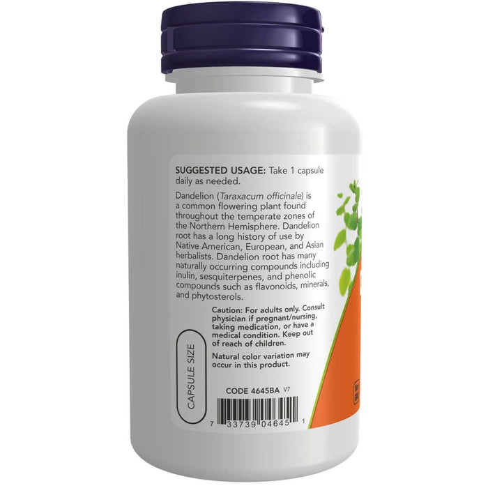 NOW Foods Dandelion Root 500 mg 100 Veg Capsules - Health and Wellbeing at MySupplementShop by NOW Foods